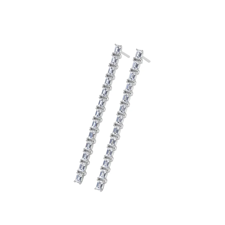 Elegant Emerald Diamond Drop Earrings sold by Kirk Kara product image thumbnail 3