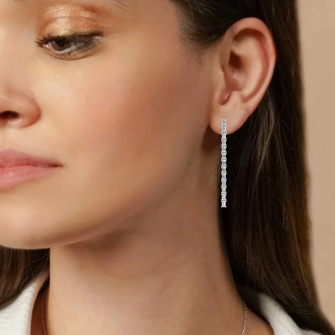 Elegant Emerald Diamond Drop Earrings sold by Kirk Kara product image thumbnail 2