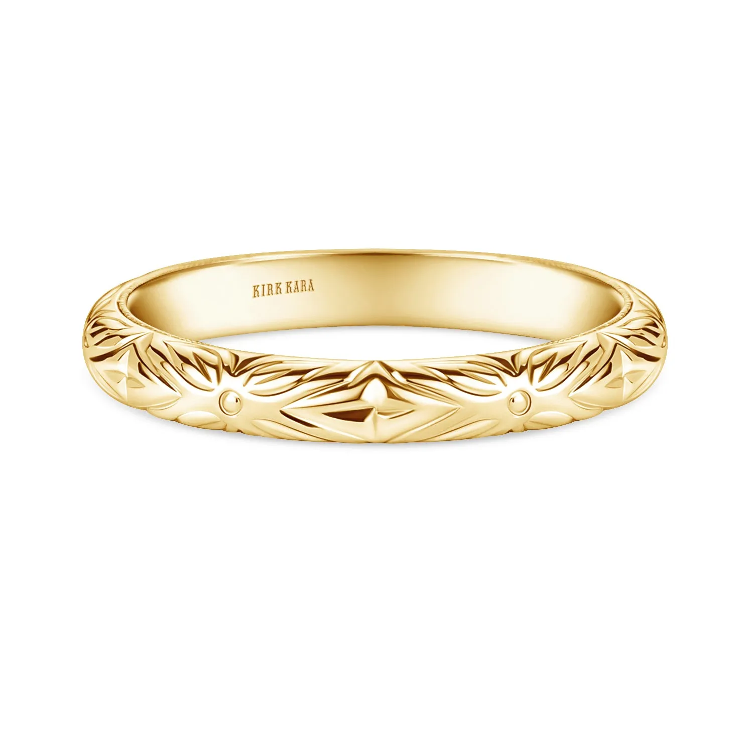 Floral Engraved Boho Wedding Band sold by Kirk Kara product image thumbnail 3