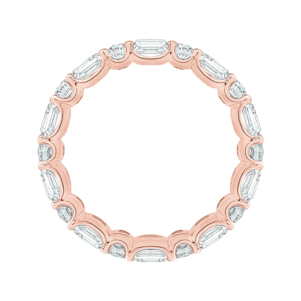 Classic 2 ctw Emerald & Round Eternity Band sold by Kirk Kara product image thumbnail 4