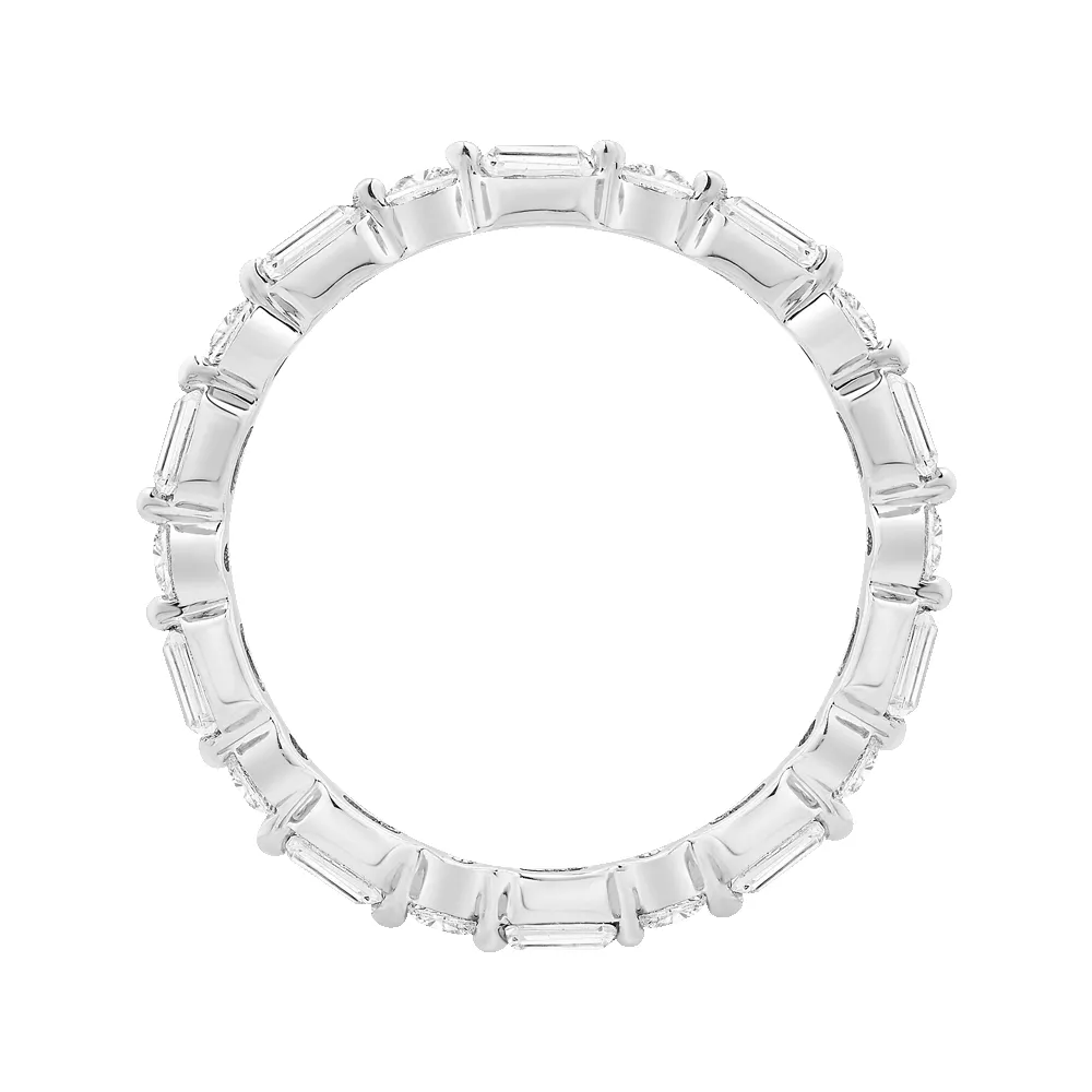 Classic 1 1/4 ctw Emerald & Round Eternity Band sold by Kirk Kara product image thumbnail 4