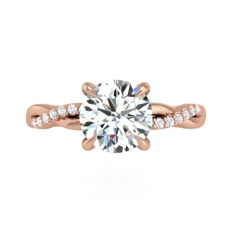 Preset Classic Twist Round Lab Diamond Engagement Ring sold by Kirk Kara