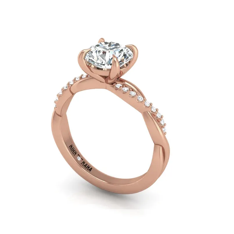 Preset Classic Twist Round Lab Diamond Engagement Ring sold by Kirk Kara product image thumbnail 2
