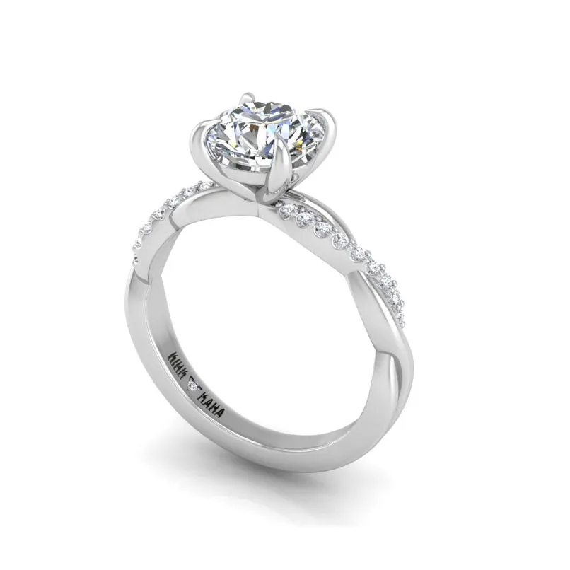 Preset Classic Twist Round Lab Diamond Engagement Ring sold by Kirk Kara product image thumbnail 5