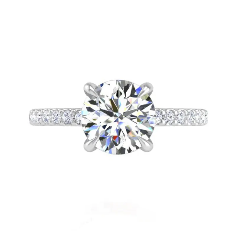 Preset Diamond Solitaire Round Lab Diamond Engagement Ring sold by Kirk Kara