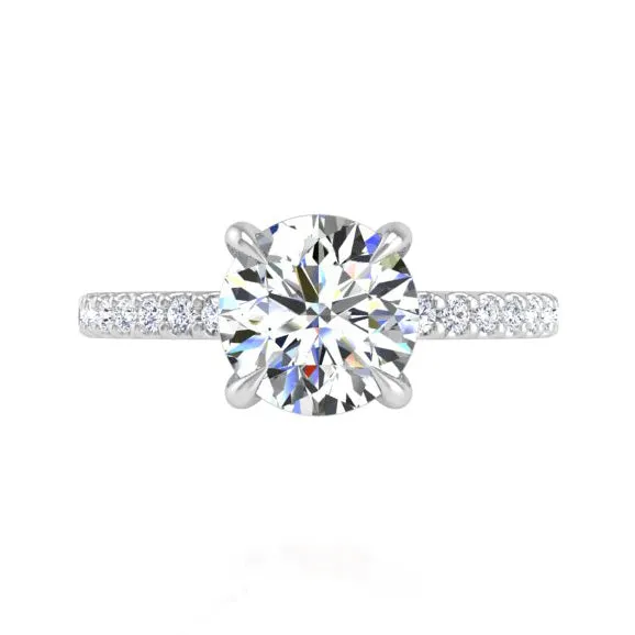 Preset Diamond Solitaire Round Lab Diamond Engagement Ring sold by Kirk Kara