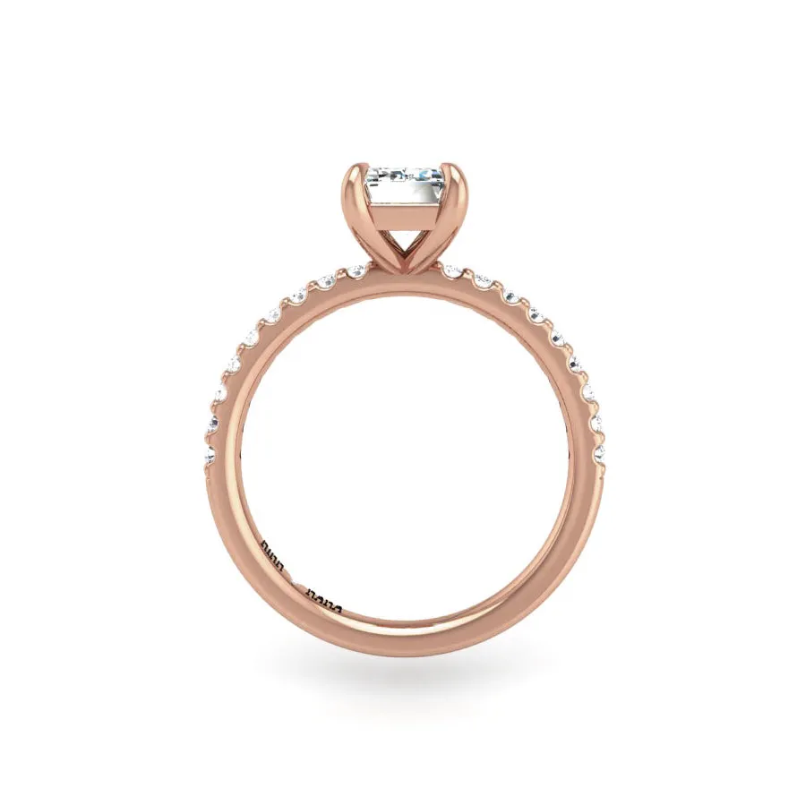 Preset Diamond Solitaire Emerald Lab Diamond Engagement Ring sold by Kirk Kara product image thumbnail 3