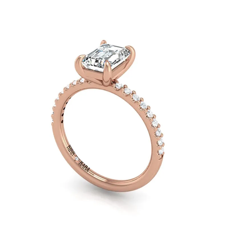 Preset Diamond Solitaire Emerald Lab Diamond Engagement Ring sold by Kirk Kara product image thumbnail 2