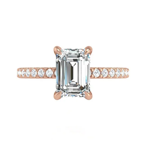 Preset Diamond Solitaire Emerald Lab Diamond Engagement Ring sold by Kirk Kara