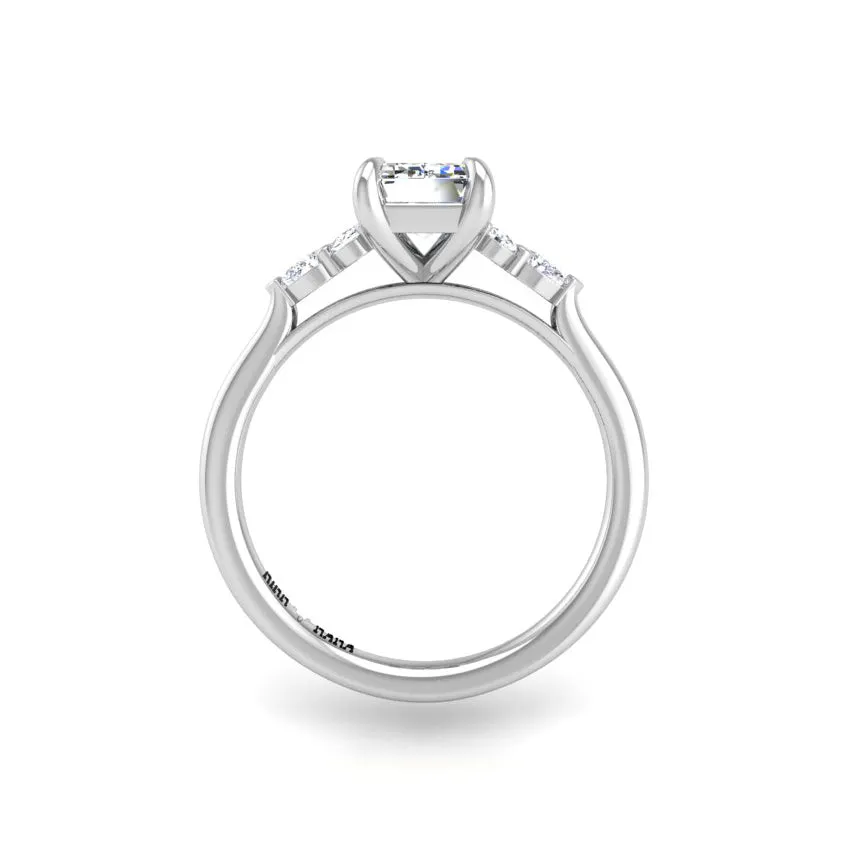 Preset Cluster Side Stone Emerald Lab Diamond Engagement Ring sold by Kirk Kara product image thumbnail 3