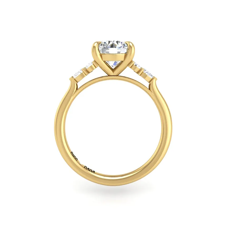Preset Cluster Side Stone Round Lab Diamond Engagement Ring sold by Kirk Kara product image thumbnail 3