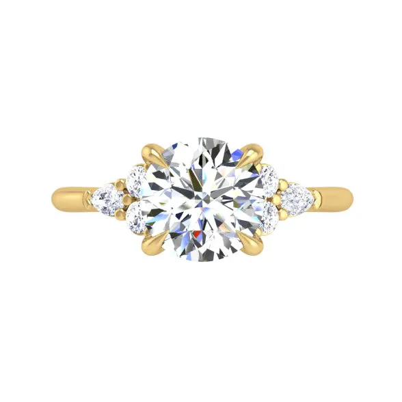 Preset Cluster Side Stone Round Lab Diamond Engagement Ring sold by Kirk Kara