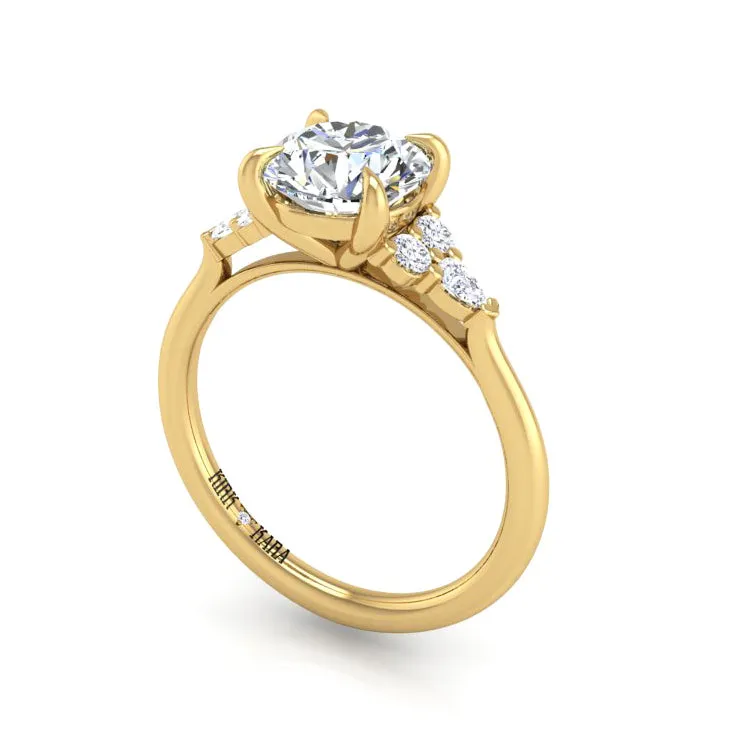 Preset Cluster Side Stone Round Lab Diamond Engagement Ring sold by Kirk Kara product image thumbnail 2