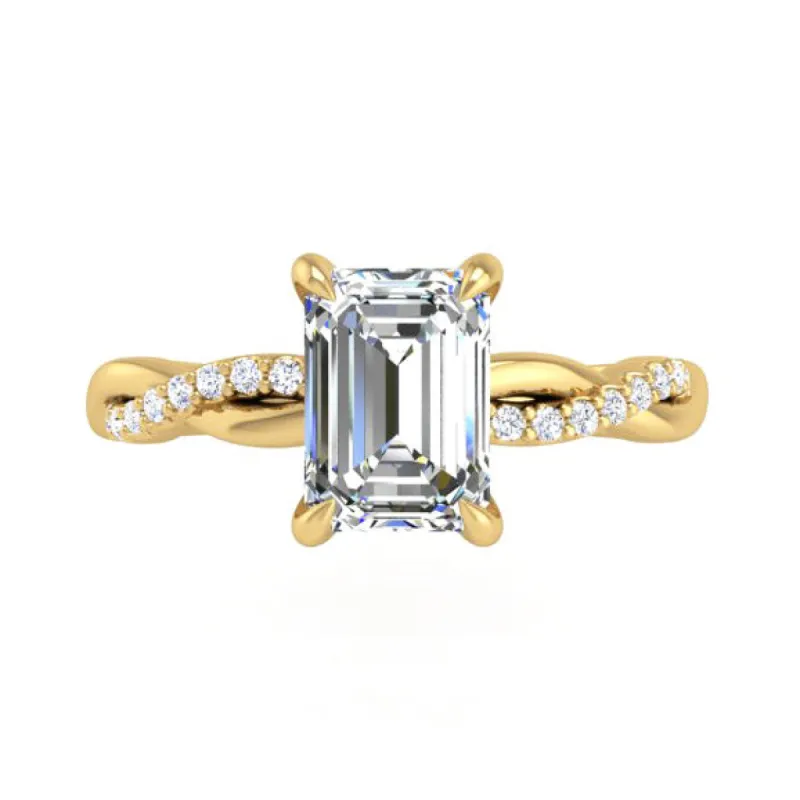 Preset Classic Twist Emerald Lab Diamond Engagement Ring sold by Kirk Kara