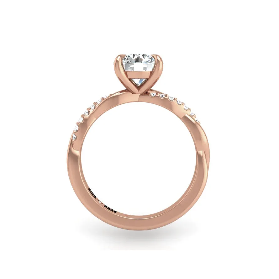 Preset Classic Twist Round Lab Diamond Engagement Ring sold by Kirk Kara product image thumbnail 3