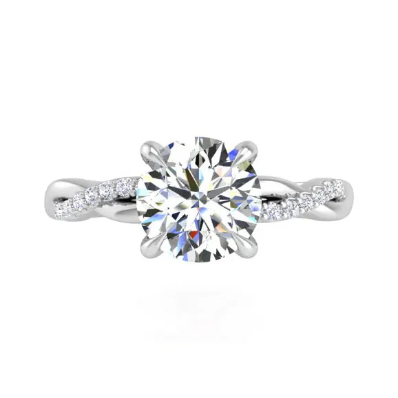 Preset Classic Twist Round Lab Diamond Engagement Ring sold by Kirk Kara product image thumbnail 4