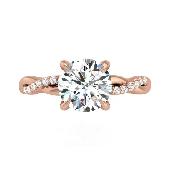 Preset Classic Twist Round Lab Diamond Engagement Ring sold by Kirk Kara
