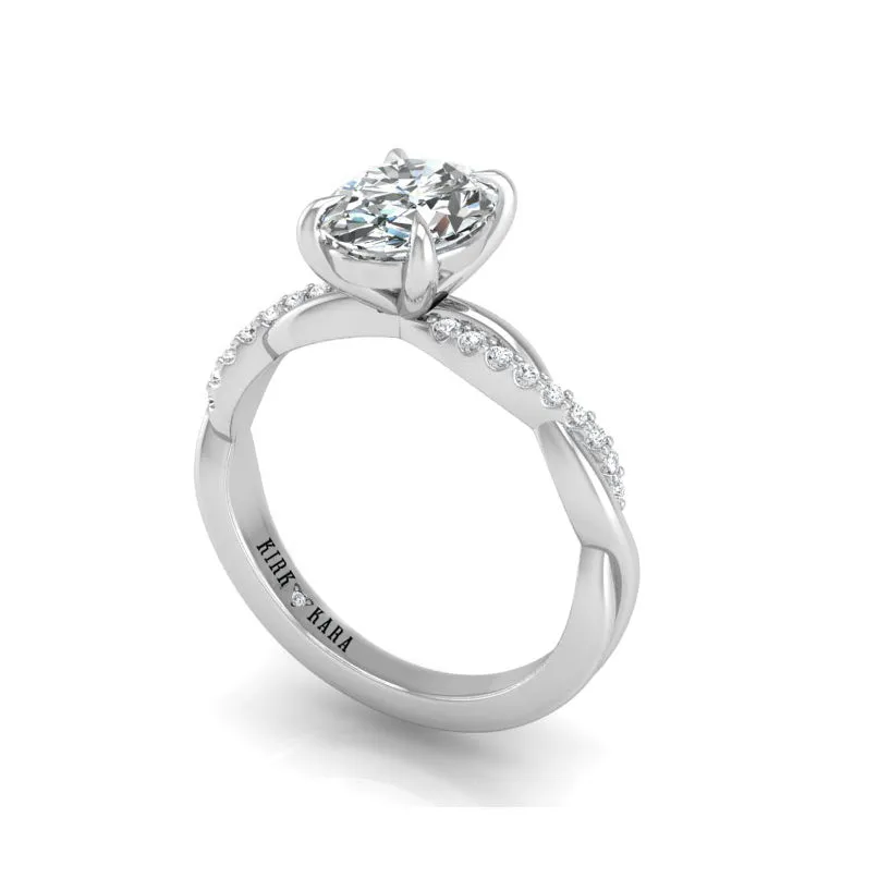 Preset Classic Twist Oval Lab Diamond Engagement Ring sold by Kirk Kara product image thumbnail 2