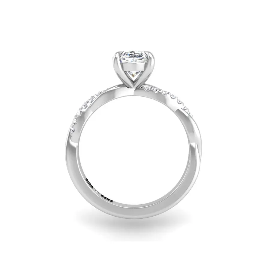 Preset Classic Twist Oval Lab Diamond Engagement Ring sold by Kirk Kara product image thumbnail 3