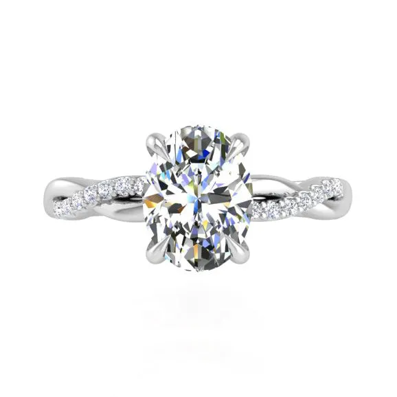 Preset Classic Twist Oval Lab Diamond Engagement Ring sold by Kirk Kara