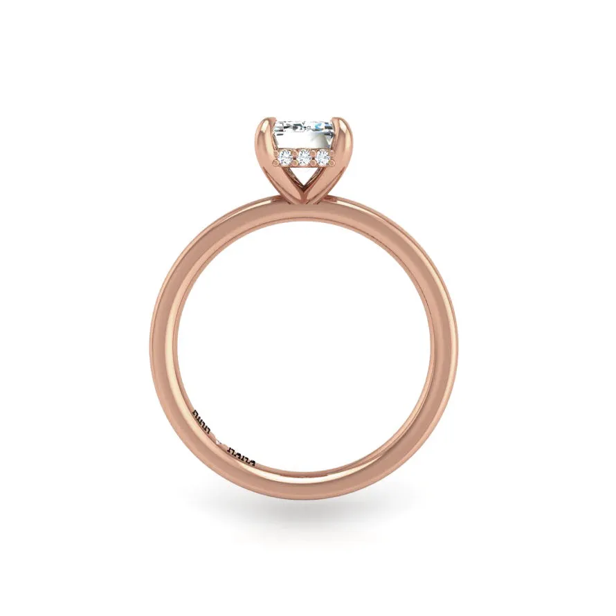 Preset Hidden Halo Solitaire Emerald Lab Diamond Engagement Ring sold by Kirk Kara product image thumbnail 3