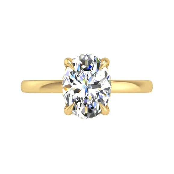 Preset Hidden Halo Solitaire Oval Lab Diamond Engagement Ring sold by Kirk Kara
