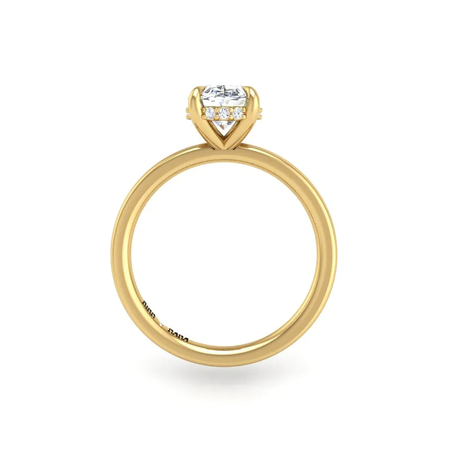 Preset Hidden Halo Solitaire Oval Lab Diamond Engagement Ring sold by Kirk Kara product image thumbnail 3