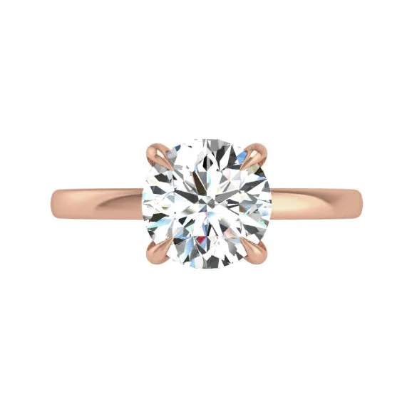 Preset Hidden Halo Solitaire Round Lab Diamond Engagement Ring sold by Kirk Kara product image thumbnail 4