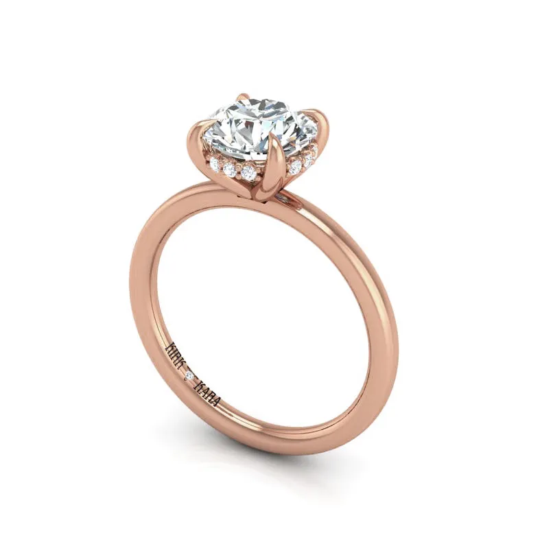 Preset Hidden Halo Solitaire Round Lab Diamond Engagement Ring sold by Kirk Kara product image thumbnail 5