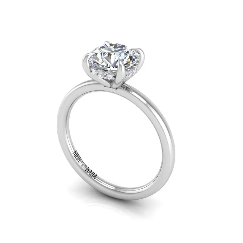 Preset Hidden Halo Solitaire Round Lab Diamond Engagement Ring sold by Kirk Kara product image thumbnail 2