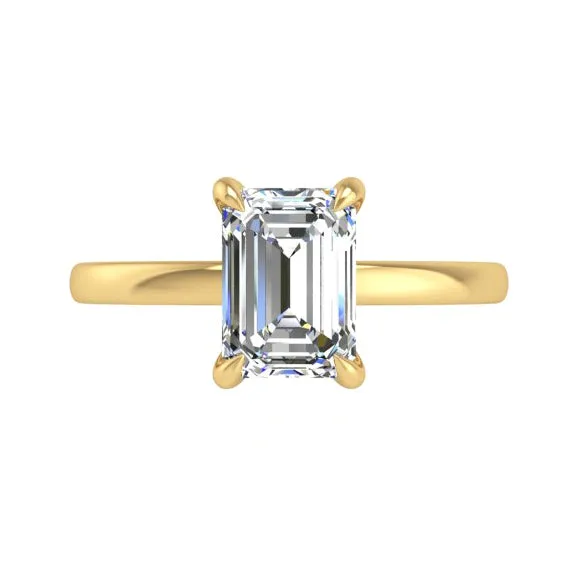 Preset Solitaire Emerald Lab Diamond Engagement Ring sold by Kirk Kara