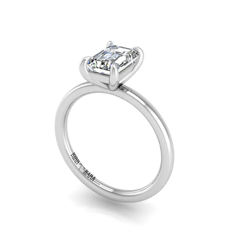 Preset Solitaire Emerald Lab Diamond Engagement Ring sold by Kirk Kara product image thumbnail 5
