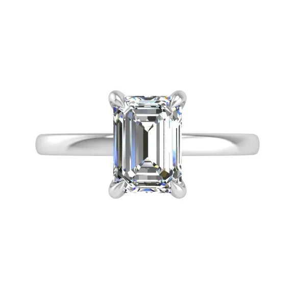 Preset Solitaire Emerald Lab Diamond Engagement Ring sold by Kirk Kara product image thumbnail 4