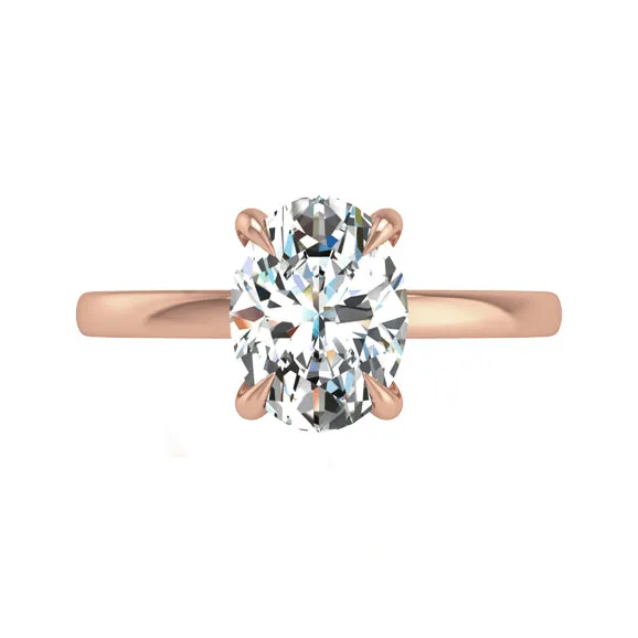 Preset Solitaire Oval Lab Diamond Engagement Ring sold by Kirk Kara product image thumbnail 4