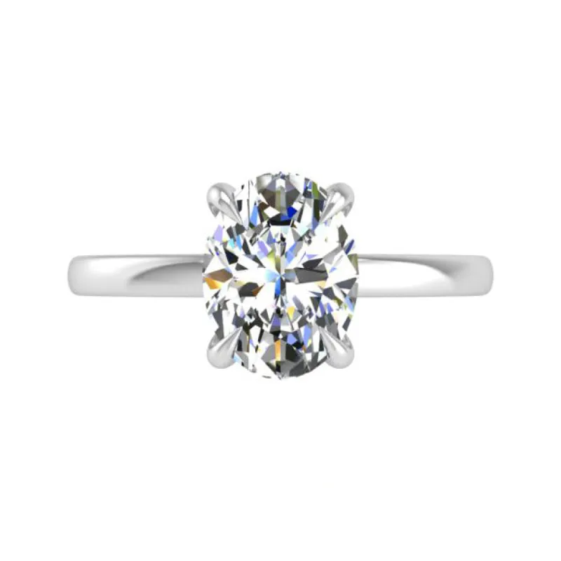 Preset Solitaire Oval Lab Diamond Engagement Ring sold by Kirk Kara