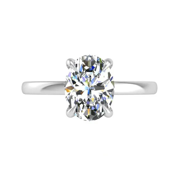 Preset Solitaire Oval Lab Diamond Engagement Ring sold by Kirk Kara