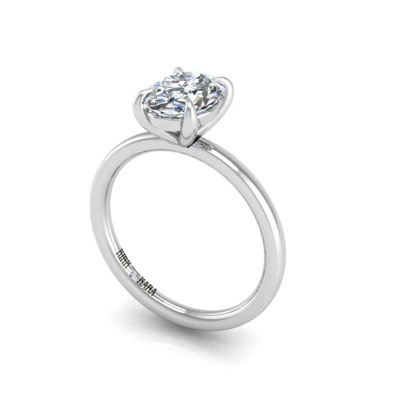 Preset Solitaire Oval Lab Diamond Engagement Ring sold by Kirk Kara product image thumbnail 2