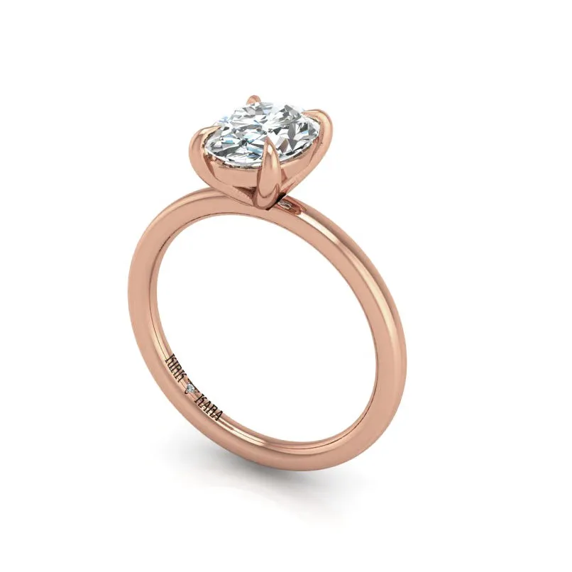 Preset Solitaire Oval Lab Diamond Engagement Ring sold by Kirk Kara product image thumbnail 5