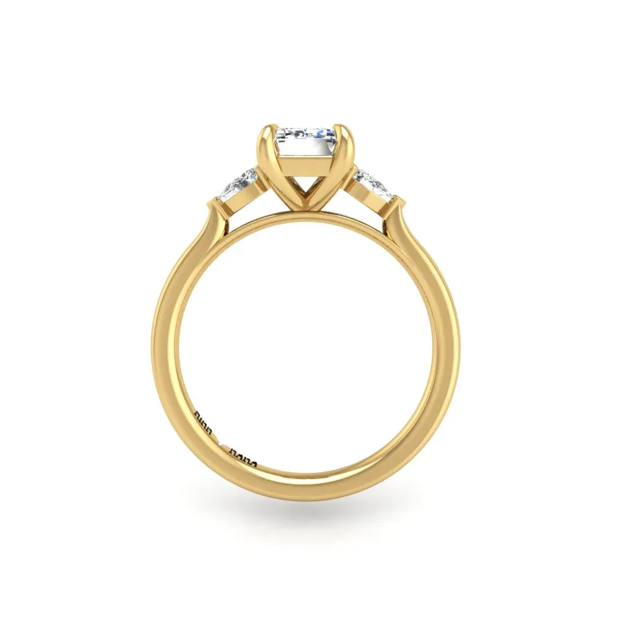 Preset Three Stone Emerald Lab Diamond Engagement Ring sold by Kirk Kara product image thumbnail 3