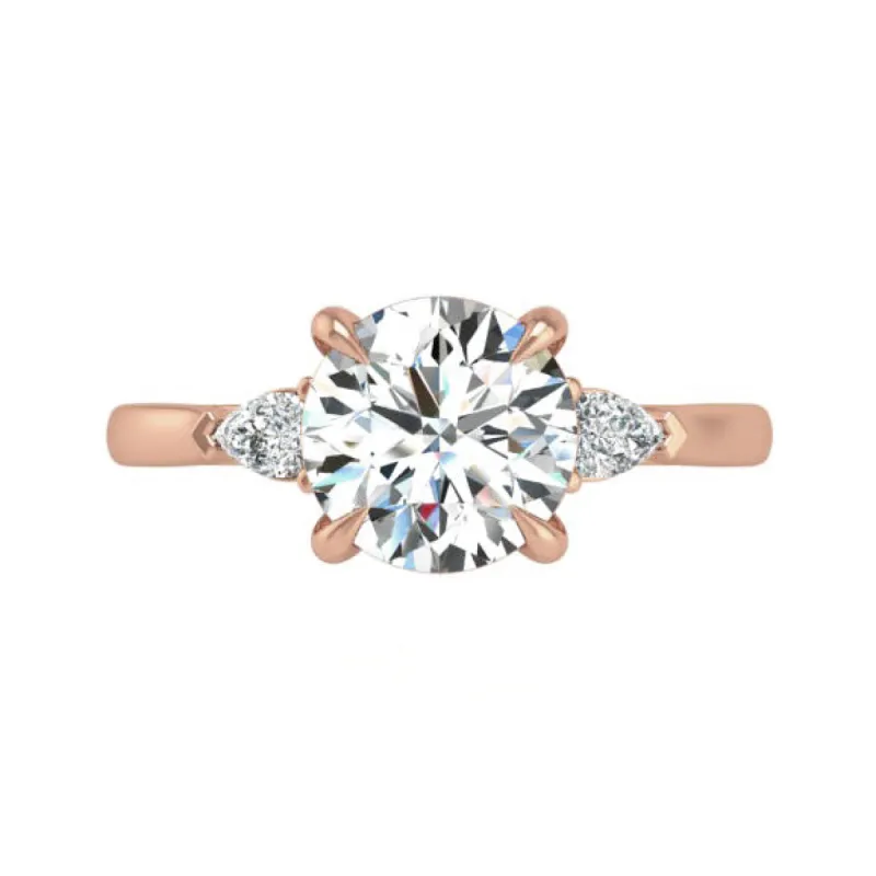 Preset Three Stone Round Lab Diamond Engagement Ring sold by Kirk Kara