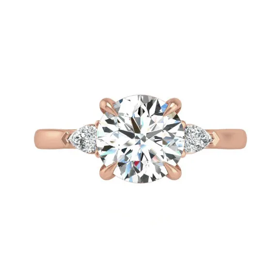 Preset Three Stone Round Lab Diamond Engagement Ring sold by Kirk Kara