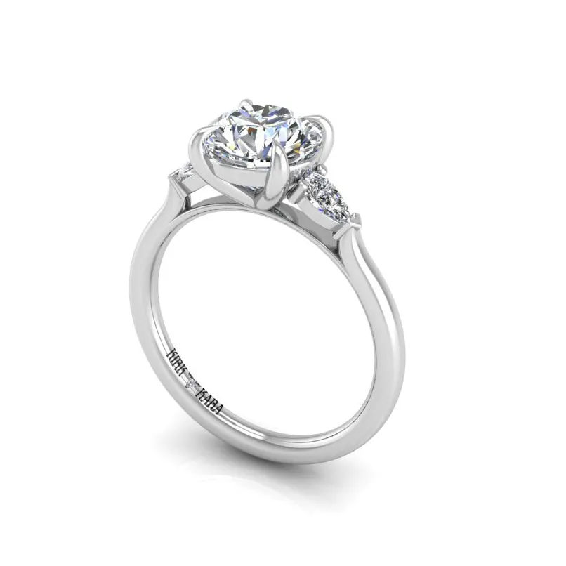 Preset Three Stone Round Lab Diamond Engagement Ring sold by Kirk Kara product image thumbnail 5