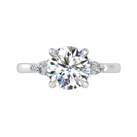 Preset Three Stone Round Lab Diamond Engagement Ring sold by Kirk Kara product image thumbnail 4