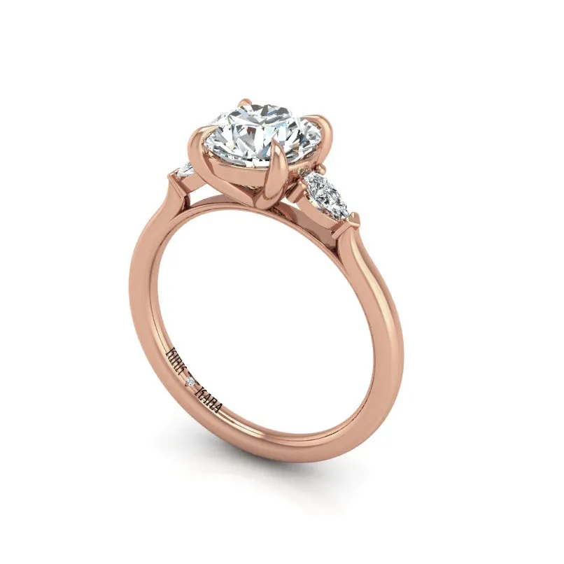 Preset Three Stone Round Lab Diamond Engagement Ring sold by Kirk Kara product image thumbnail 2