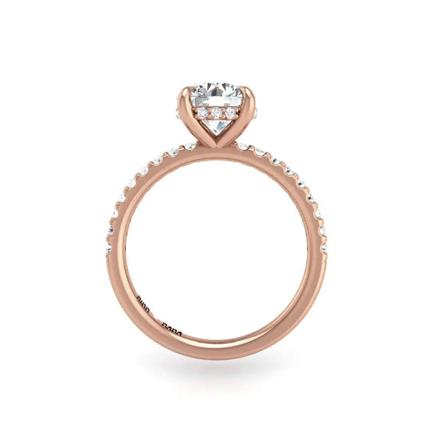 Preset Diamond Hidden Halo Solitaire Round Lab Diamond Engagement Ring sold by Kirk Kara product image thumbnail 3