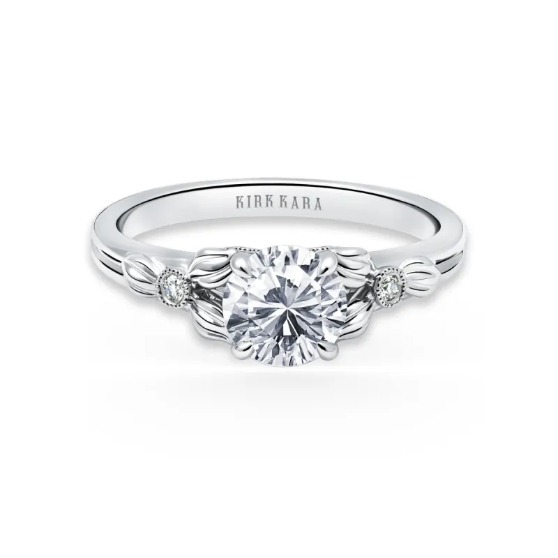 Leaf Milgrain Diamond Engagement Ring sold by Kirk Kara
