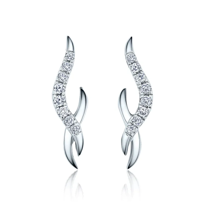 Elegant Diamond Twist Earring Studs sold by Kirk Kara