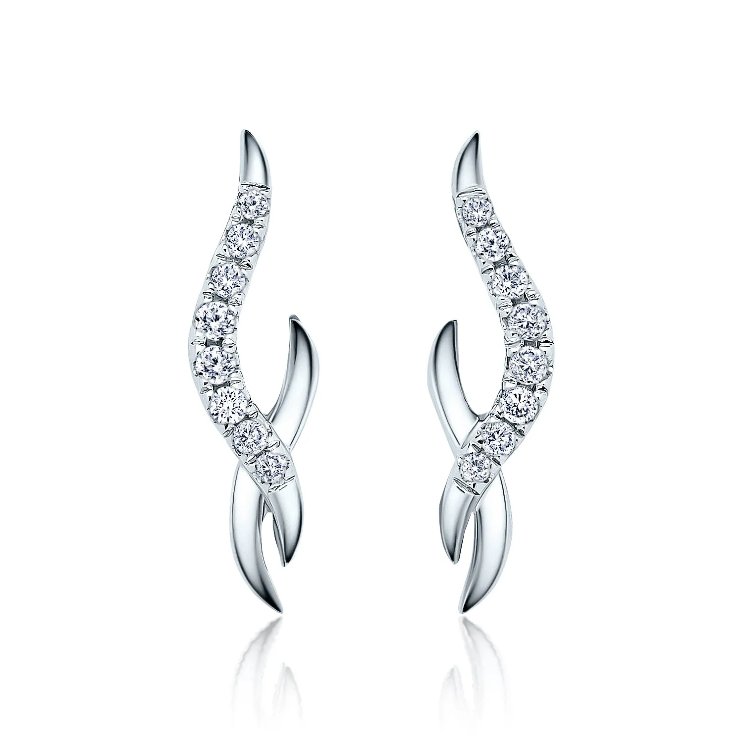Elegant Diamond Twist Earring Studs sold by Kirk Kara