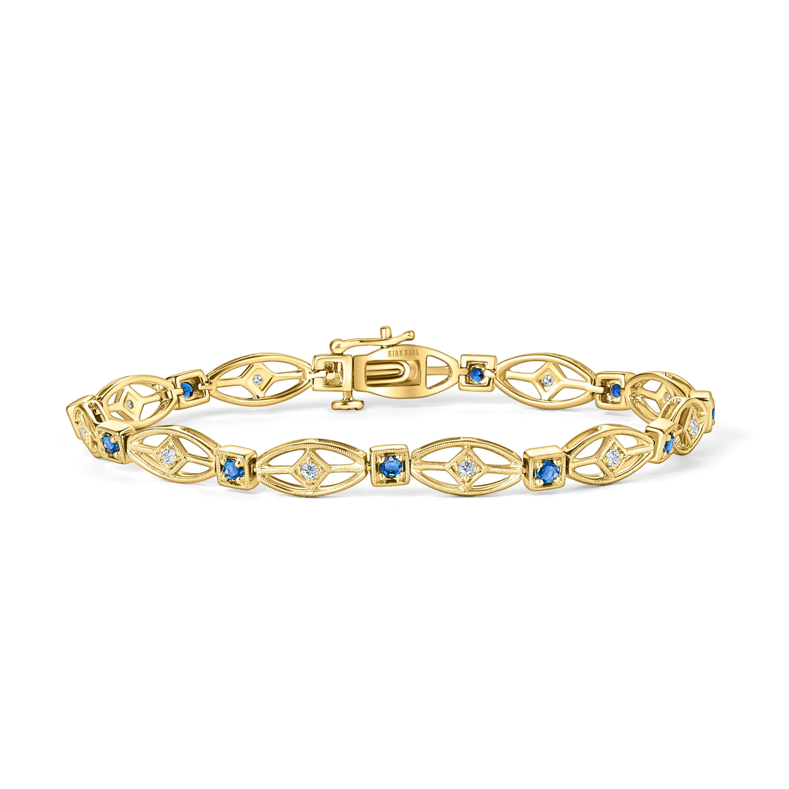 Art Deco Diamond & Sapphire Bracelet sold by Kirk Kara product image thumbnail 5