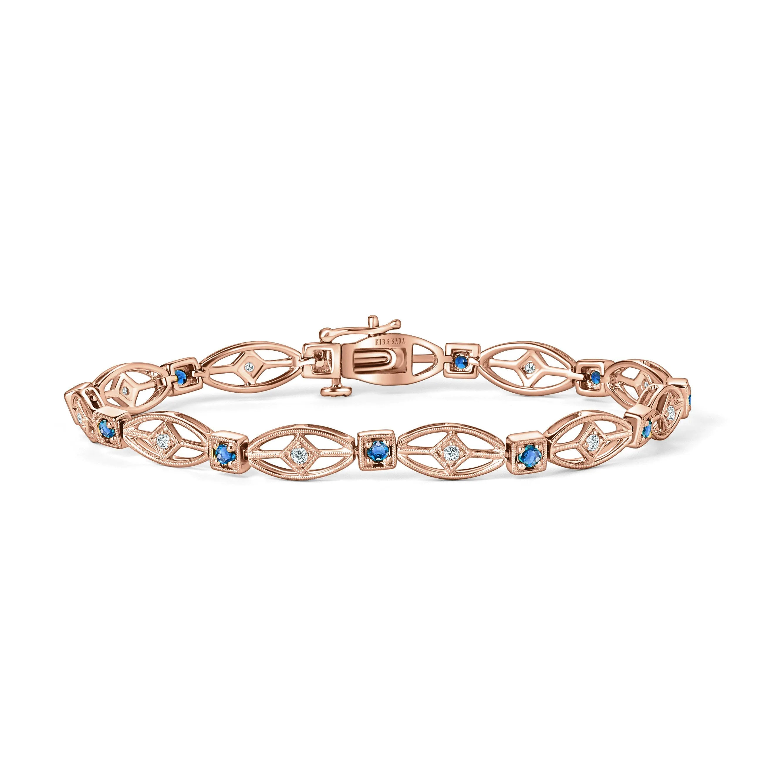 Art Deco Diamond & Sapphire Bracelet sold by Kirk Kara product image thumbnail 3